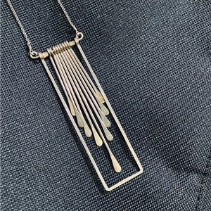 Vintage Sterling Silver Art Nouveau Delicate Drop Necklace